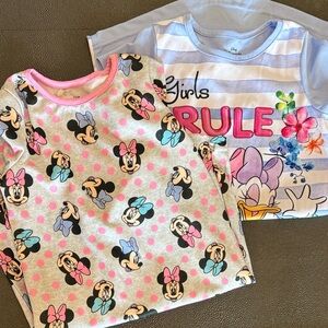 Disney Girls' Pajama Night Gowns set of two Minnie Mouse  - Pink and Blue size 6